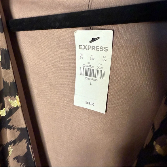 NEW Express Animal Print High Low Chiffon Dress Women’s Size L - Picture 9 of 9